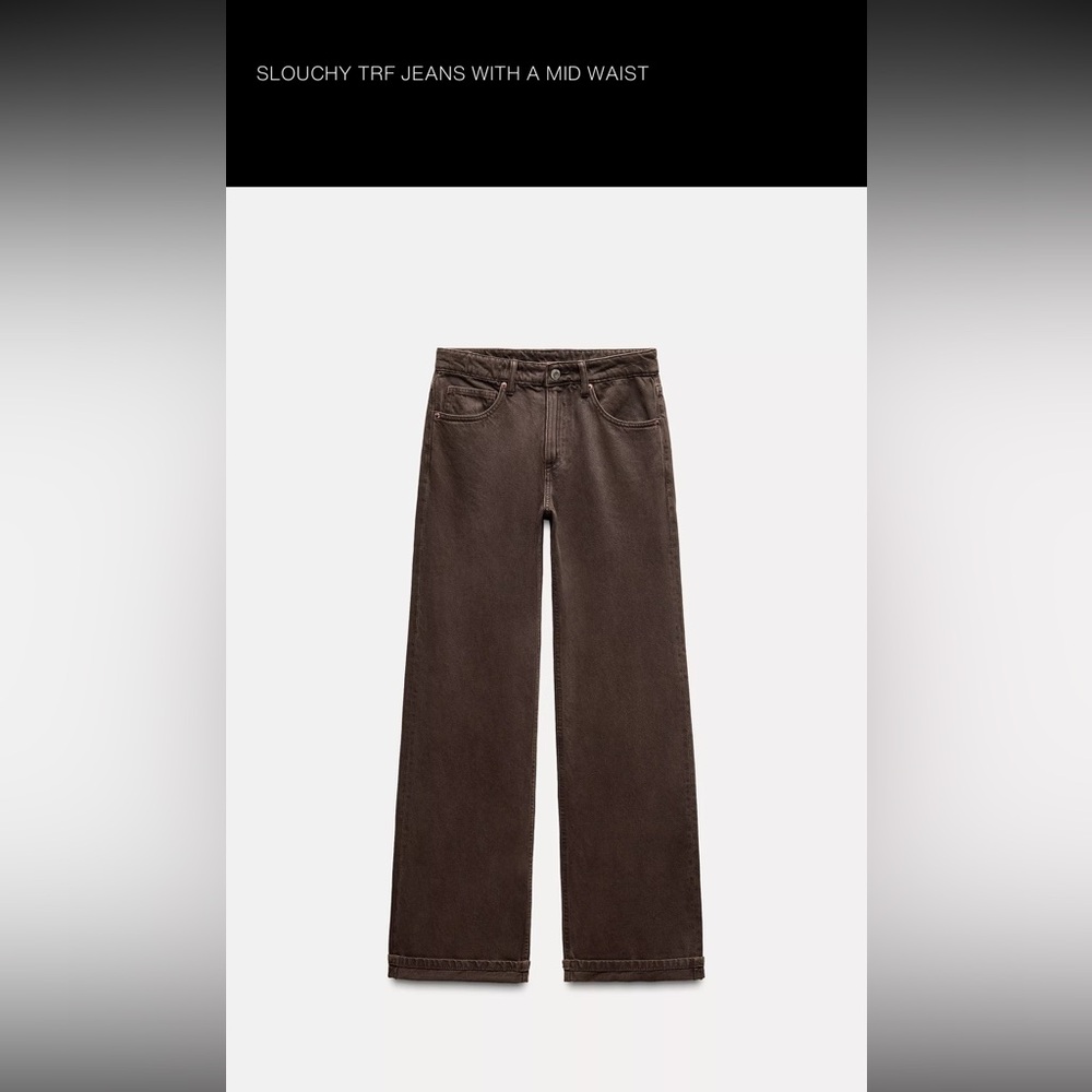 ZARA Slouchy Brown Jeans Mid rise